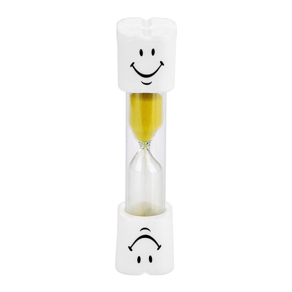 3 Minutes Smiling Face The Hourglass for Kids Toothbrush Timer Sand Clock, yellow sand